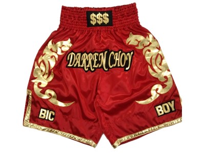 Pantaloncini boxe personalizzati : KNBXCUST-2039-Rosso